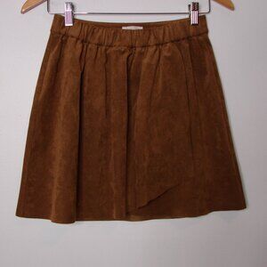 Aritzia Wilfred Free Nescher Faux Suede Mini Skirt Cocoa Brown Size Small